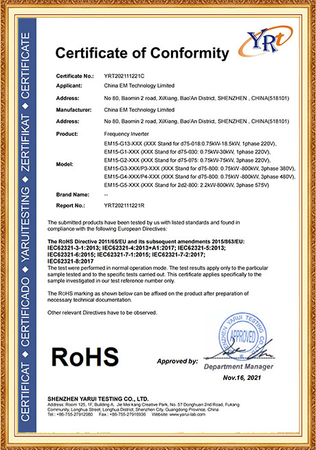 Certificate Of Honor